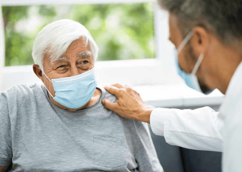 A man in assisted living discussing signs of dementia.