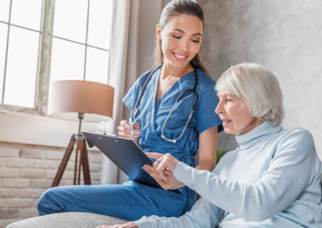Individual being cared for at an assisted living facility
